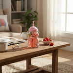 Load image into Gallery viewer, Sale 🐻 Adorable Bear-Shaped Glass Sipper Cup with Unique Car Cup Holder 💕
