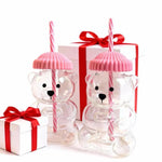 Load image into Gallery viewer, Sale 🐻 Adorable Bear-Shaped Glass Sipper Cup with Unique Car Cup Holder 💕
