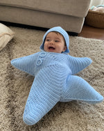 Load image into Gallery viewer, "Star Cuddle Wrap™ – Hooded Knit Baby Blanket
