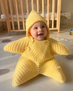 Load image into Gallery viewer, "Star Cuddle Wrap™ – Hooded Knit Baby Blanket
