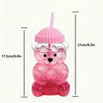 Load image into Gallery viewer, Sale 🐻 Adorable Bear-Shaped Glass Sipper Cup with Unique Car Cup Holder 💕
